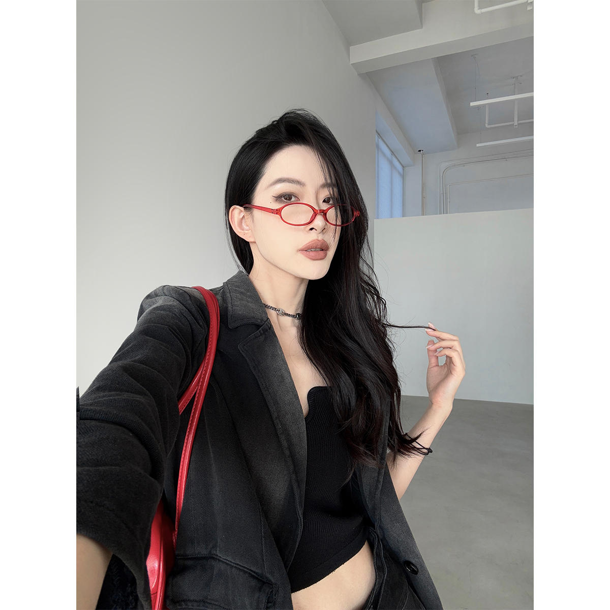 P0111Y3536牛仔外套黑灰色复古港风街头感百搭牛仔衣08.04抖