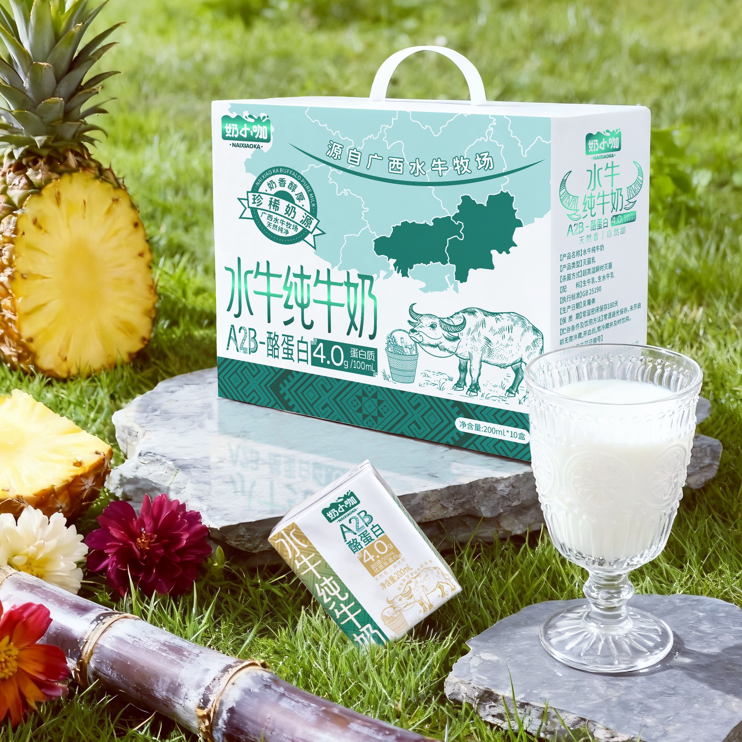 奶小咖A2β酪蛋白水牛奶4.0g优质乳蛋白学生儿童早餐奶200ml