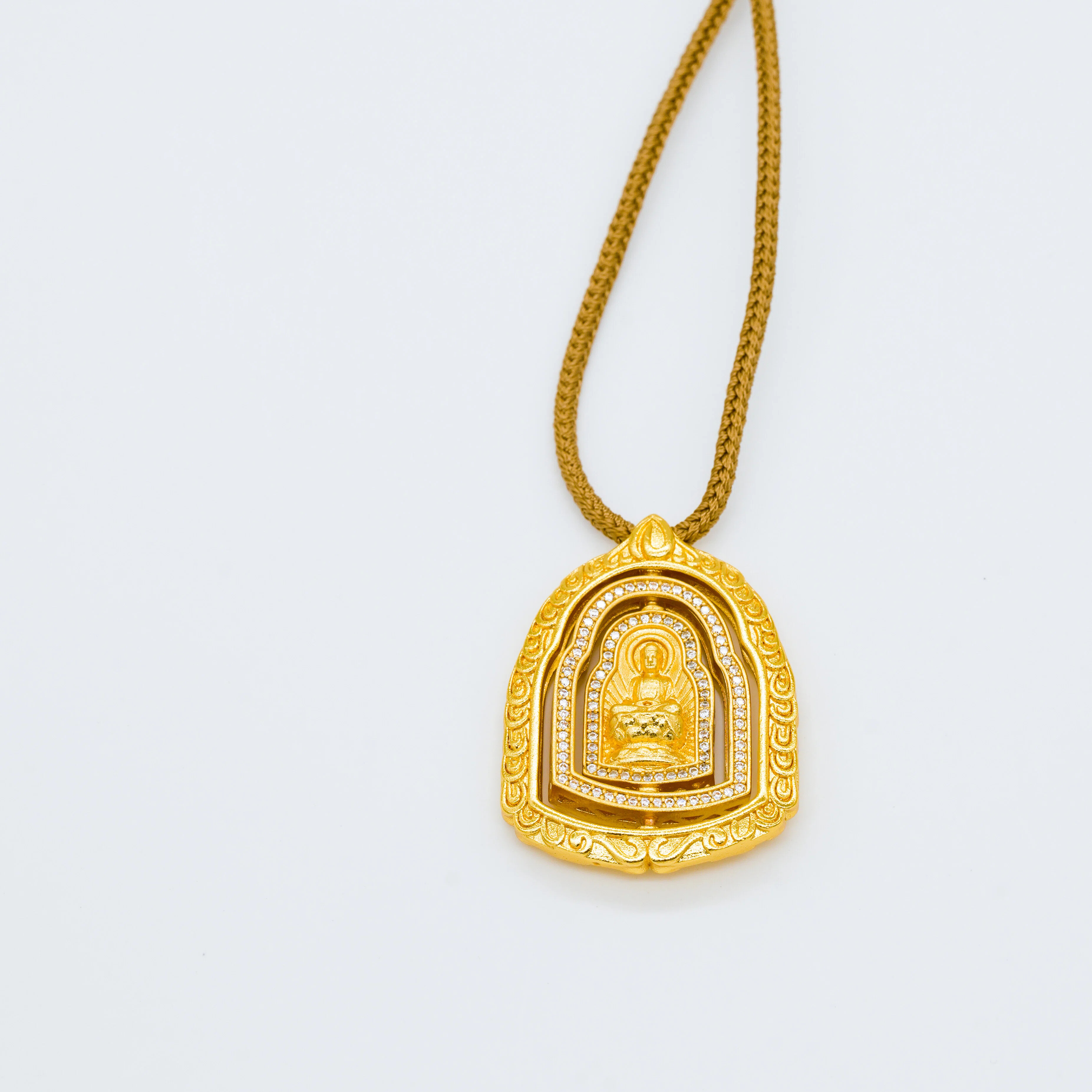 铜合金吊坠  HEMEI/赫美轻奢 大日如来随身佛项链吊坠镀K金