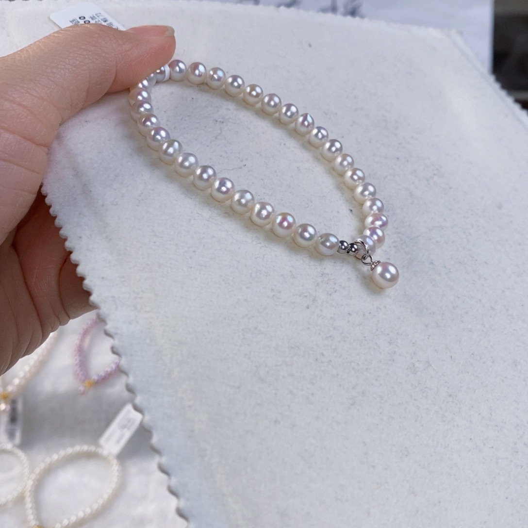 淡水珍珠手绳银S925镶嵌