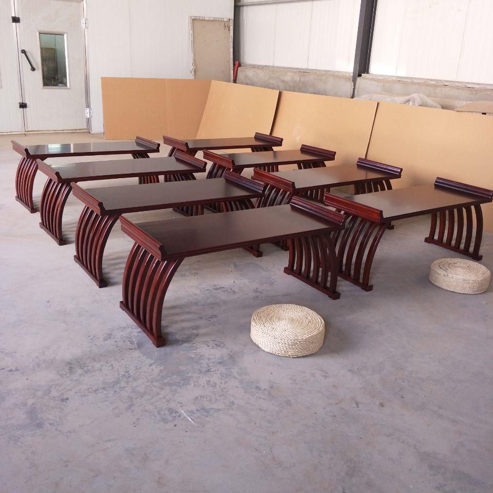 乌市发货新疆包邮中式仿古国学桌书法桌实木马鞍桌幼儿园儿童教学