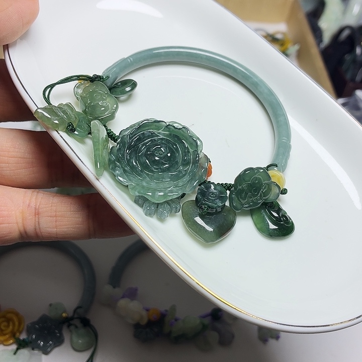 手链翡翠未镶嵌18手围60-65mm