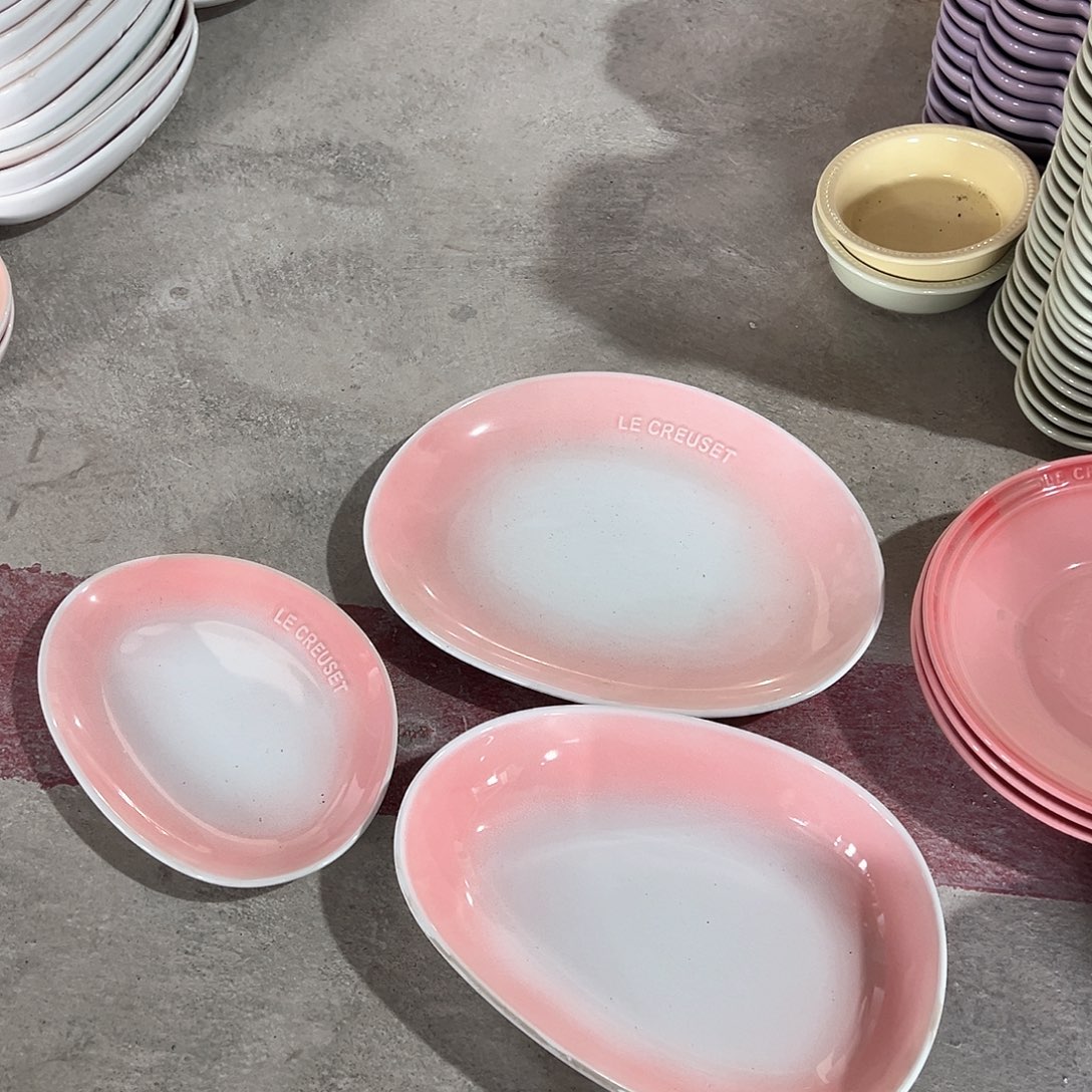 陶瓷 粉白 花瓣3件套