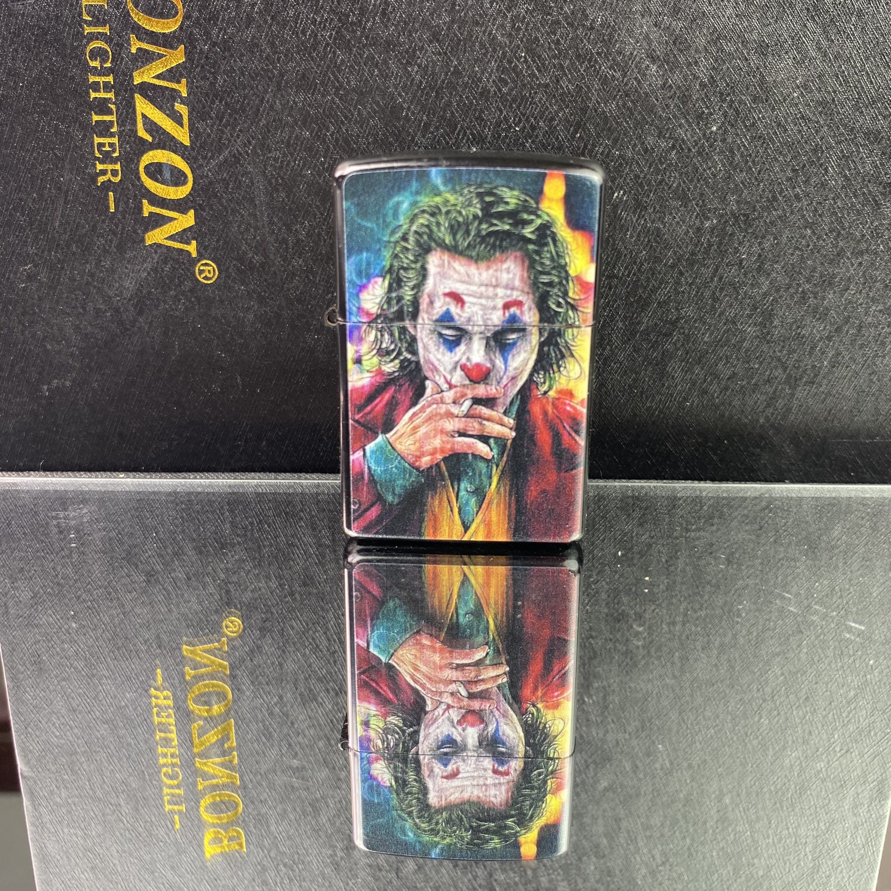 创意卡通双面彩印小丑防风煤油打火机金属防风老式翻盖高颜值点烟