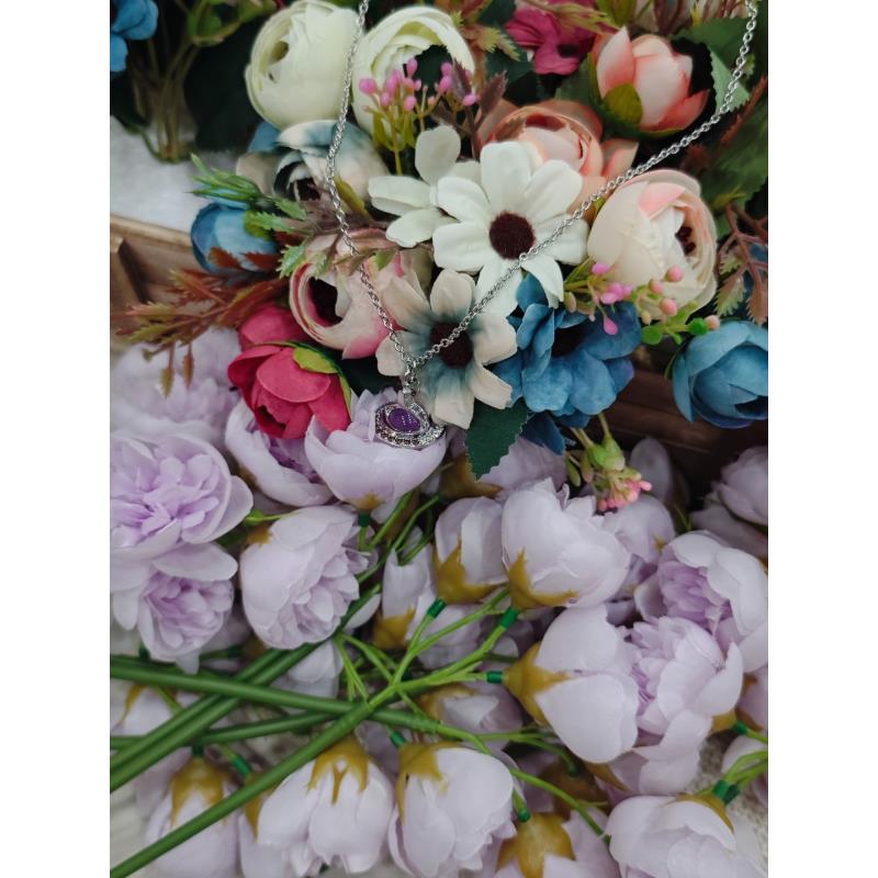 铜合金耳饰 流星时尚百搭耳饰【10mm渐变紫钻pina】项链X-039