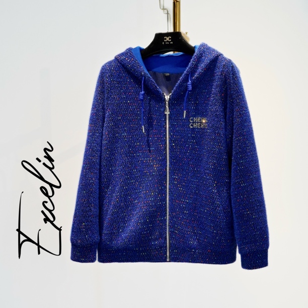 【亮彩蓝冬季卫衣开衫加厚外套】新款休闲显瘦保暖卫衣连帽女士上衣