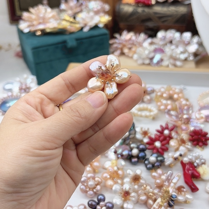 淡水珍珠发饰未镶嵌