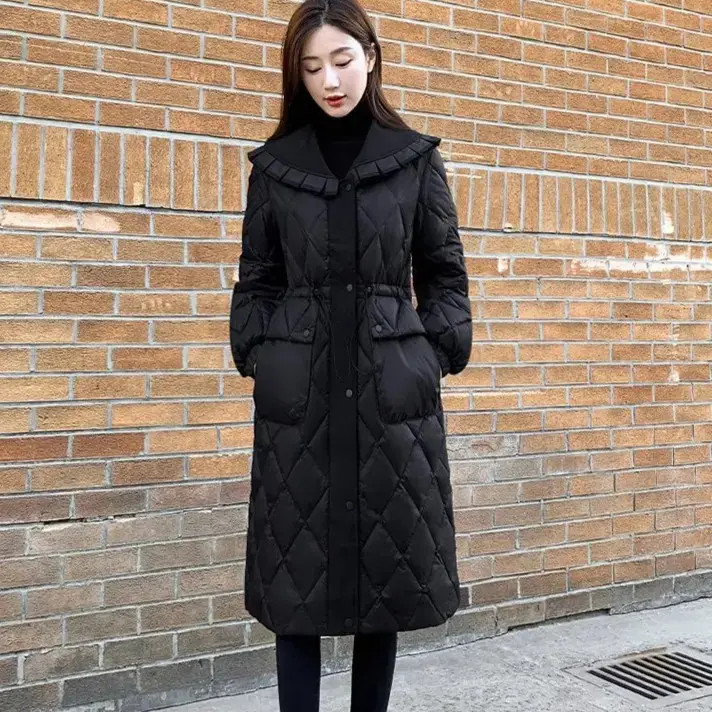 nuobeiyin/诺贝因冬季新款娃娃领减龄棉服外套中长 TSS006312086