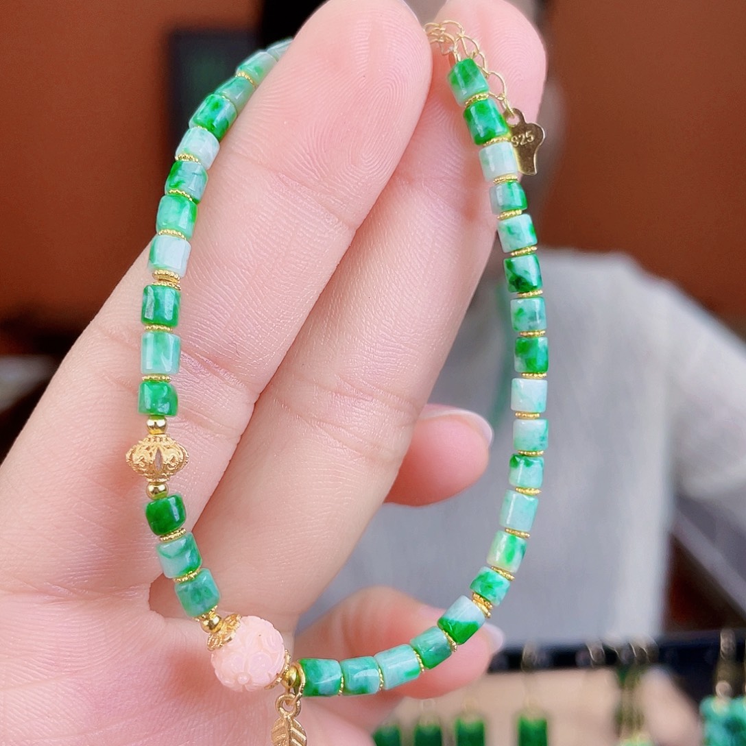 翡翠银S925镶嵌耳饰