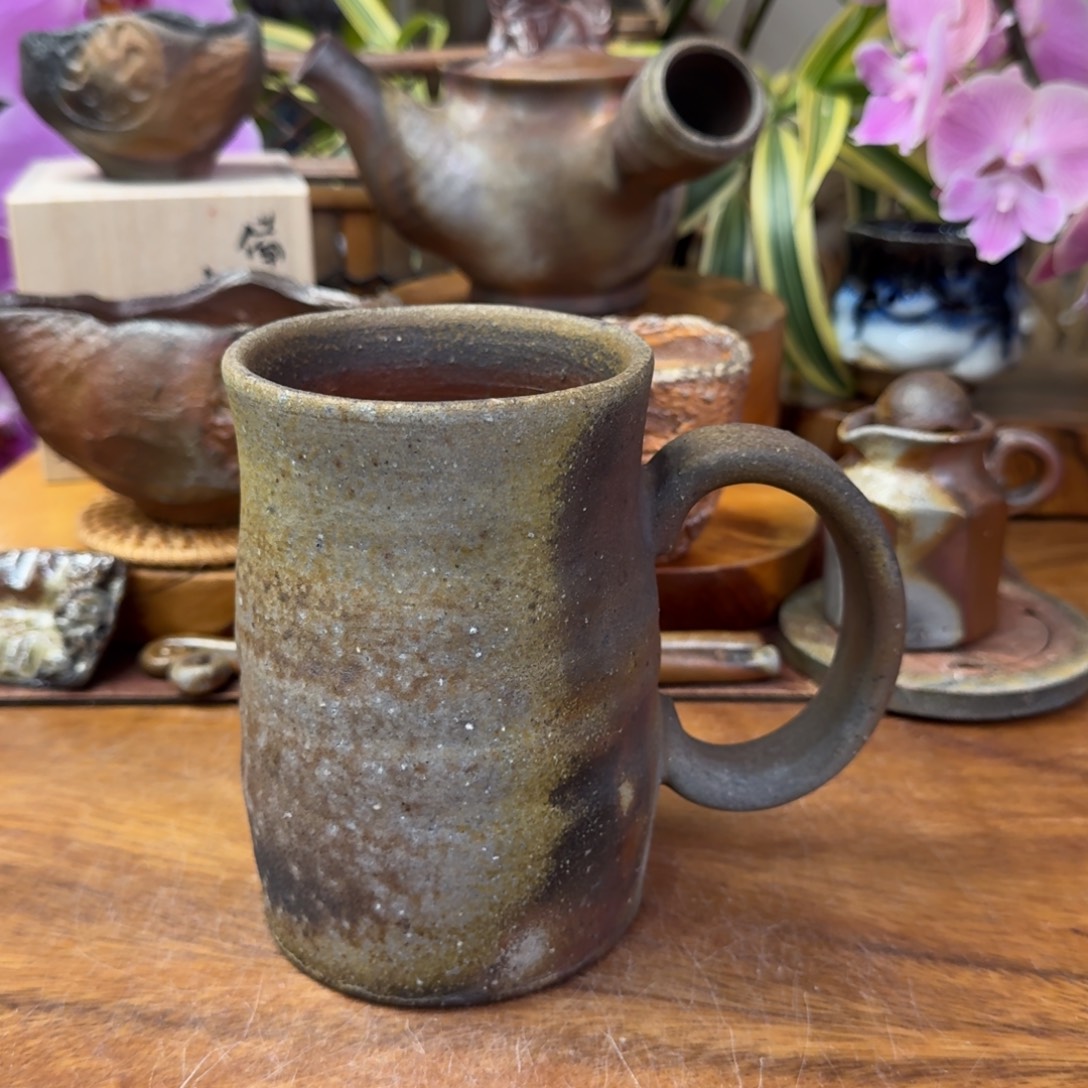 宗高健三备前烧大容量马克杯福利一口价