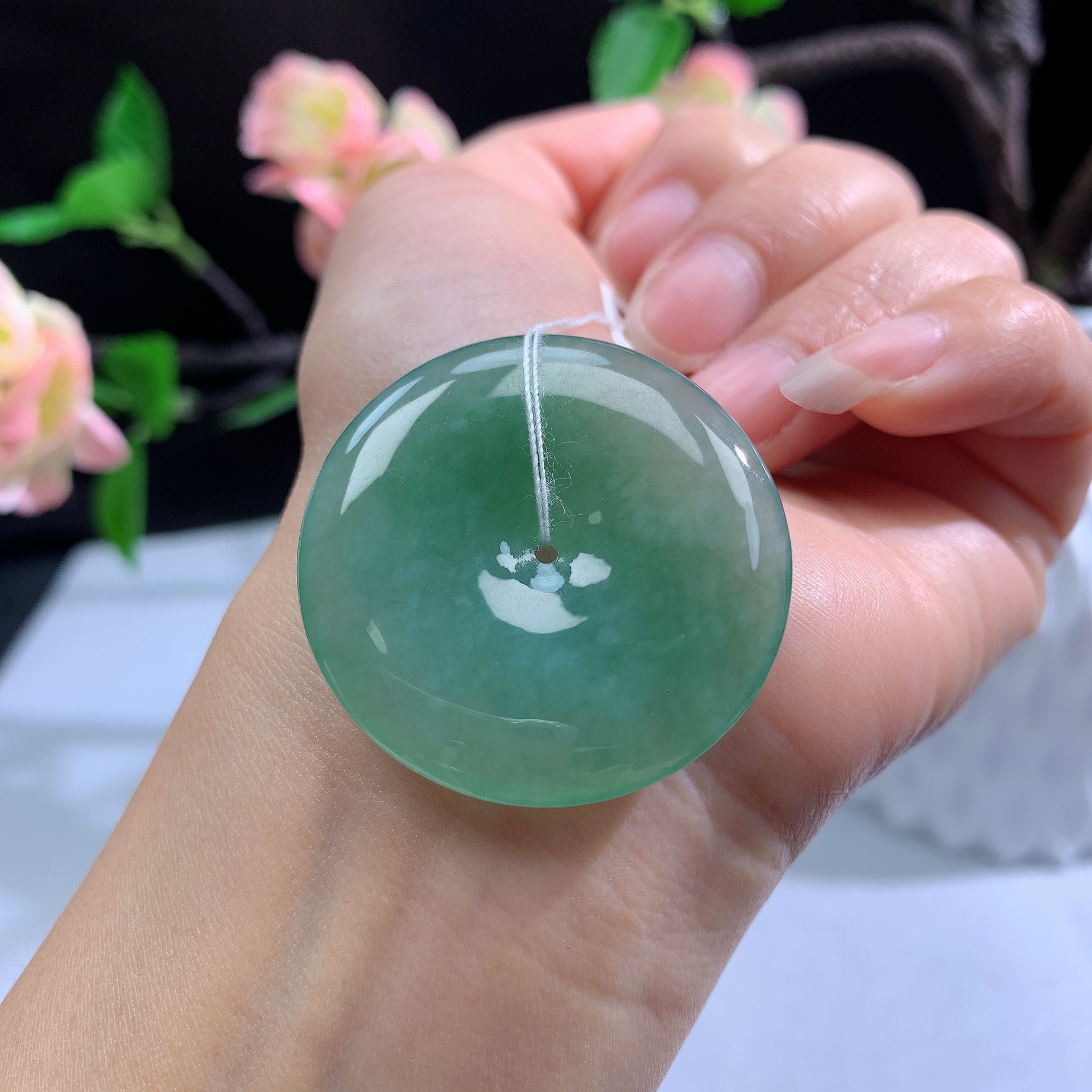 老坑老料满绿缅甸天然翡翠A货平安扣挂件肉质细腻经典百搭男女款