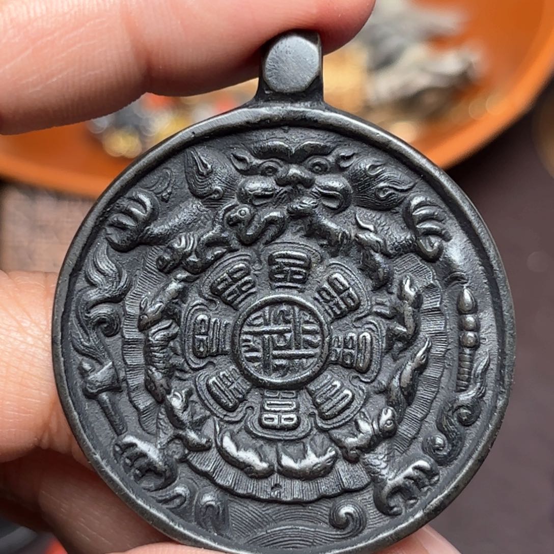 清*水铜星月菩提吊坠项链吊坠
