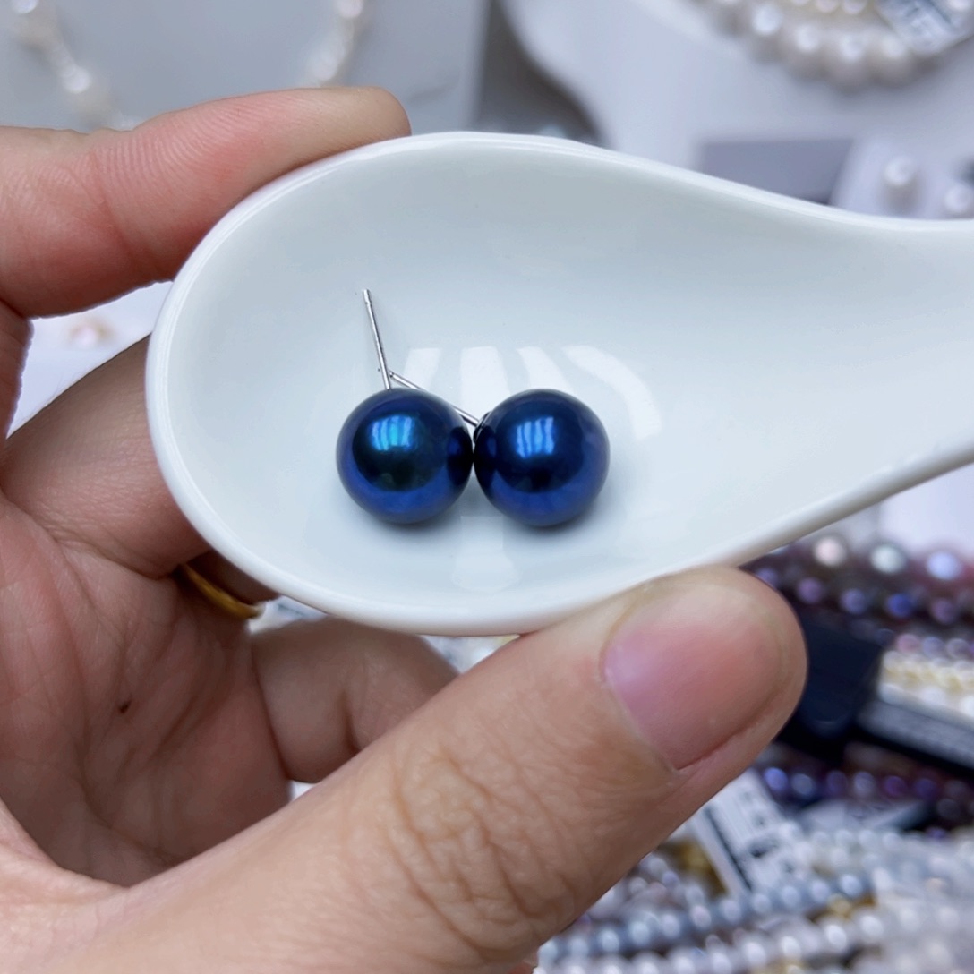 淡水珍珠耳饰银S925镶嵌