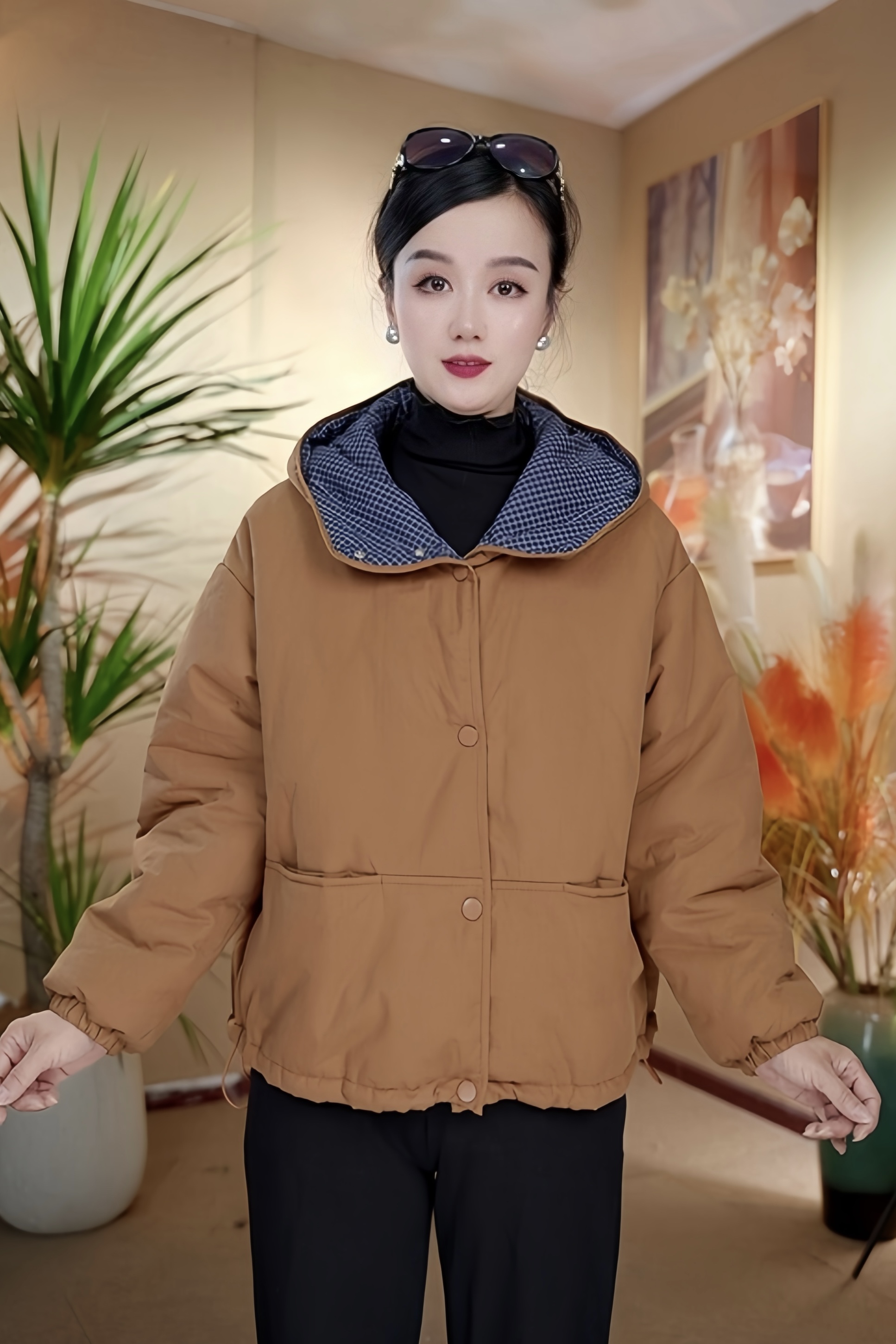 2025年新款棉服水洗棉宽松大码中老年妈妈装