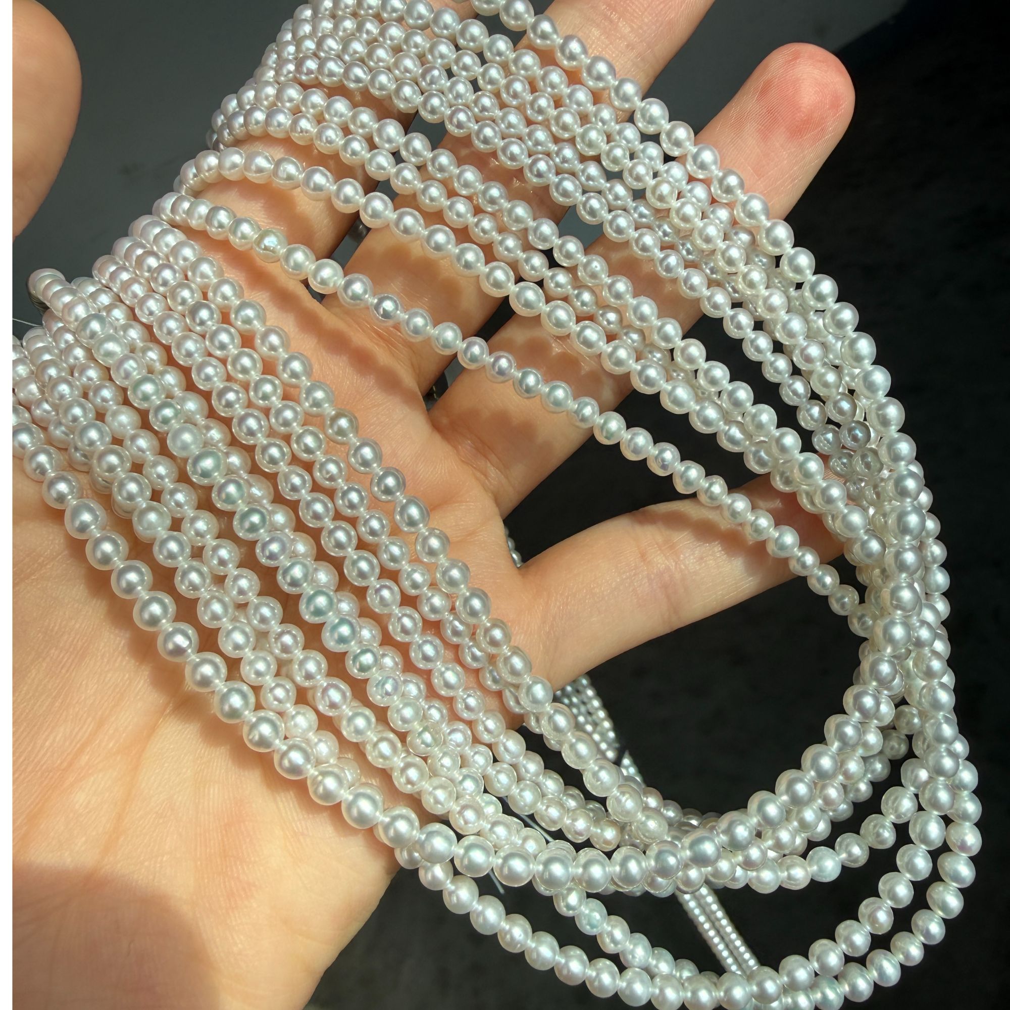 链子925银 初见-约3毫米baby珠项链（S925银扣头）