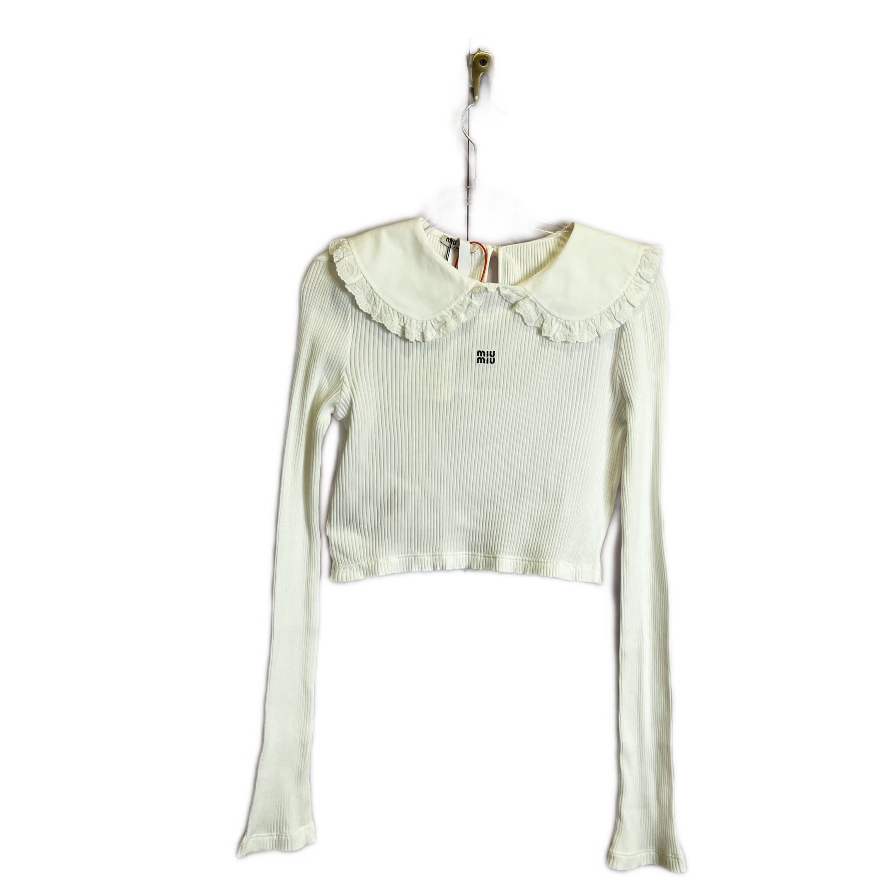 99新 MIU MIU/缪缪 02500 蕾丝针织毛衣 S码 