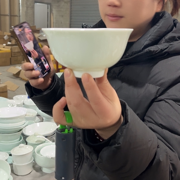 瓷片云青4.75英寸米饭碗六个包邮