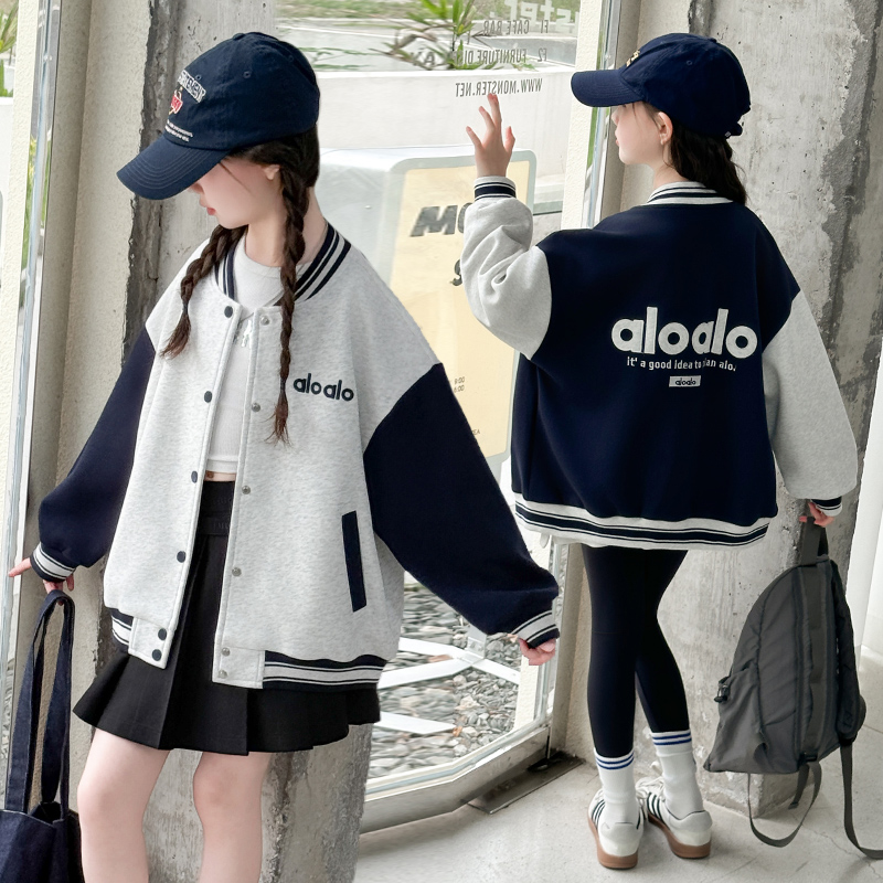 女童棒球服外套春秋款2025新款儿童韩版上衣中大童秋季宽松夹克衫