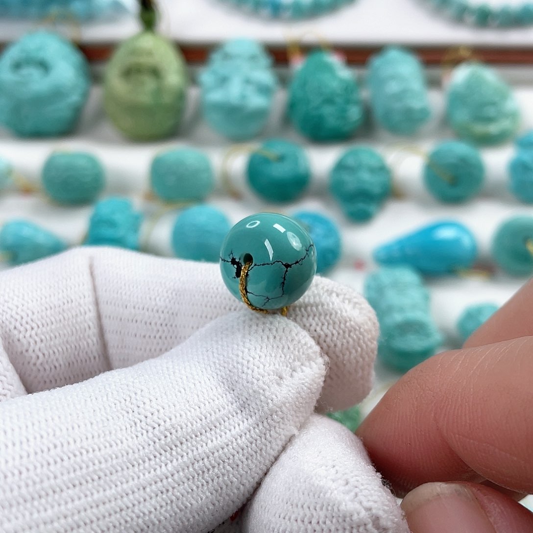 绿松石车挂未镶嵌直径12.8