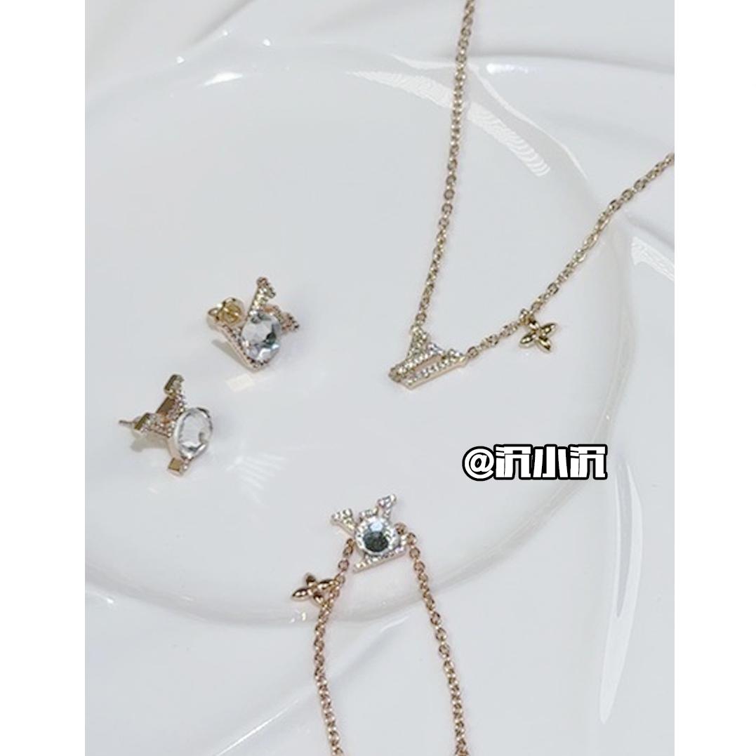 铜合金项链 【满镶字母L19】气质轻奢高版本L字母精工项链