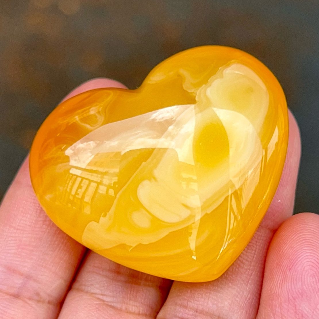 焦皮料红花蜡爱心吊坠