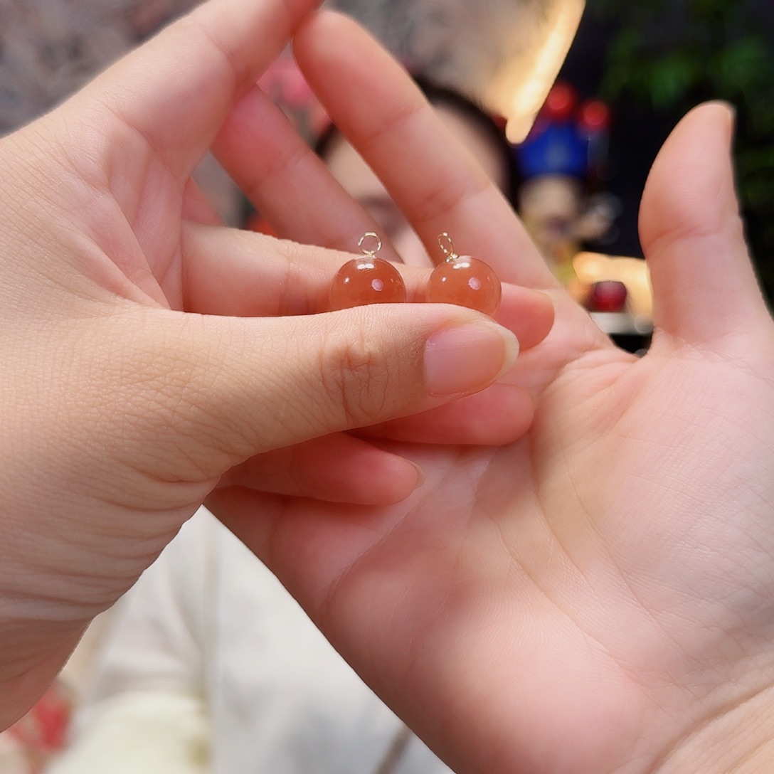 吊坠(不含链)18K金镶嵌水晶耳饰