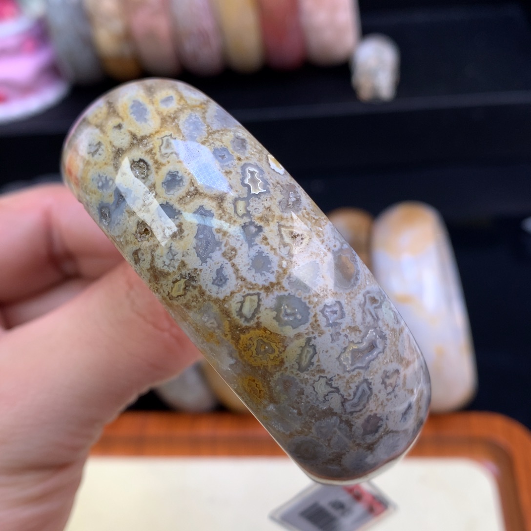 硅化珊瑚（珊瑚玉）未镶嵌颈饰117号共生57.6圈