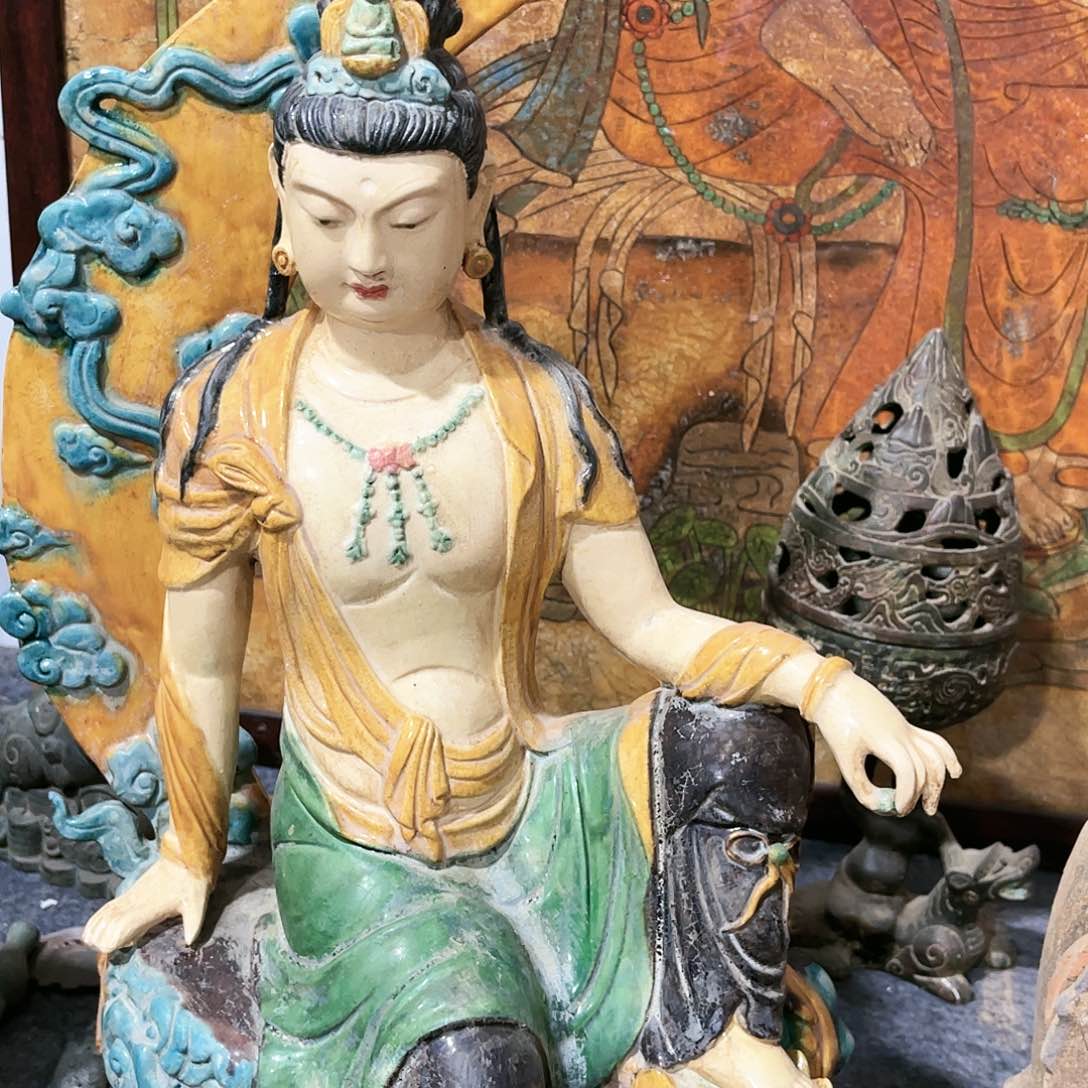 瓦当摆件摆件茶桌茶台陶瓷前*