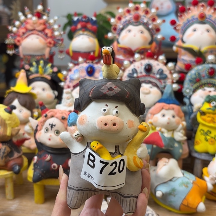 白***️摆件手捏陶艺摆件