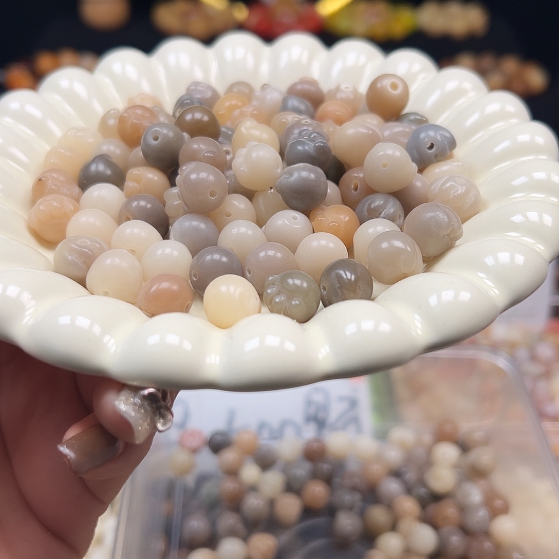 菩提根/象牙果手串微瑕莫兰迪猫爪50颗