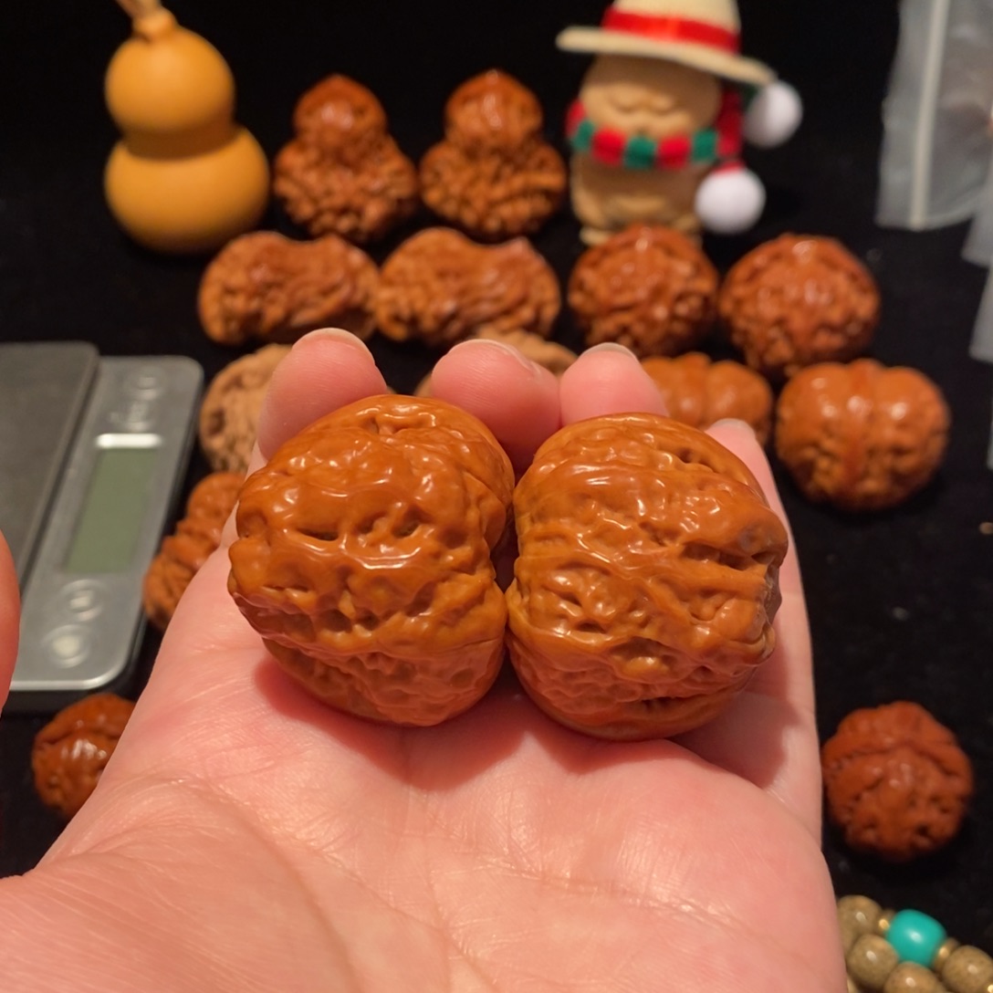 文玩核桃把件37尺蛤蟆头245