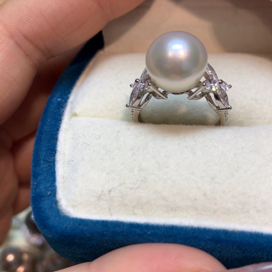 海水珍珠戒指银S925镶嵌