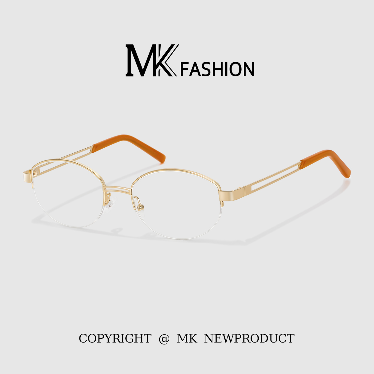 老钱风半框眼镜框女可配度数猫眼金丝素颜近视眼镜大脸显瘦眼睛架