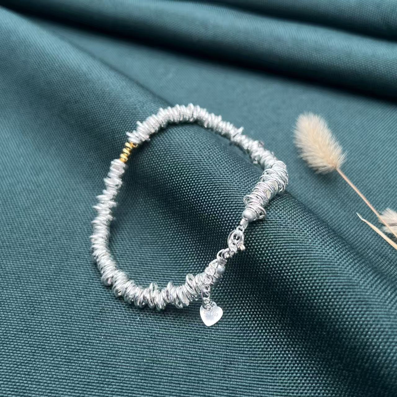 足银手链 凯贵银楼 足银盘缠手链女士款 国风平安喜乐手串 SL21