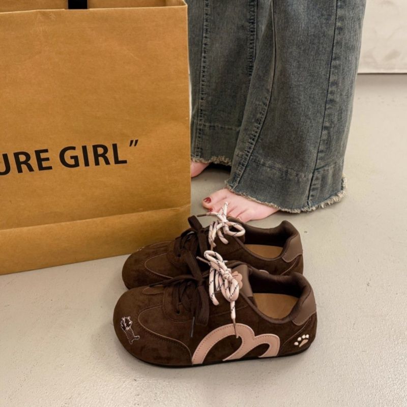 鞠婧祎同款泡芙德训鞋2025秋季新款轻便丑萌软底休闲板鞋潮