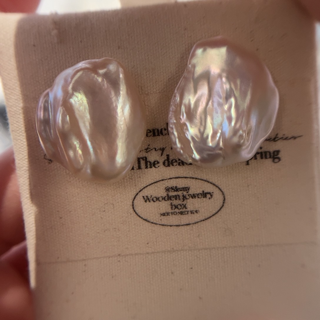 淡水珍珠耳饰银S925镶嵌