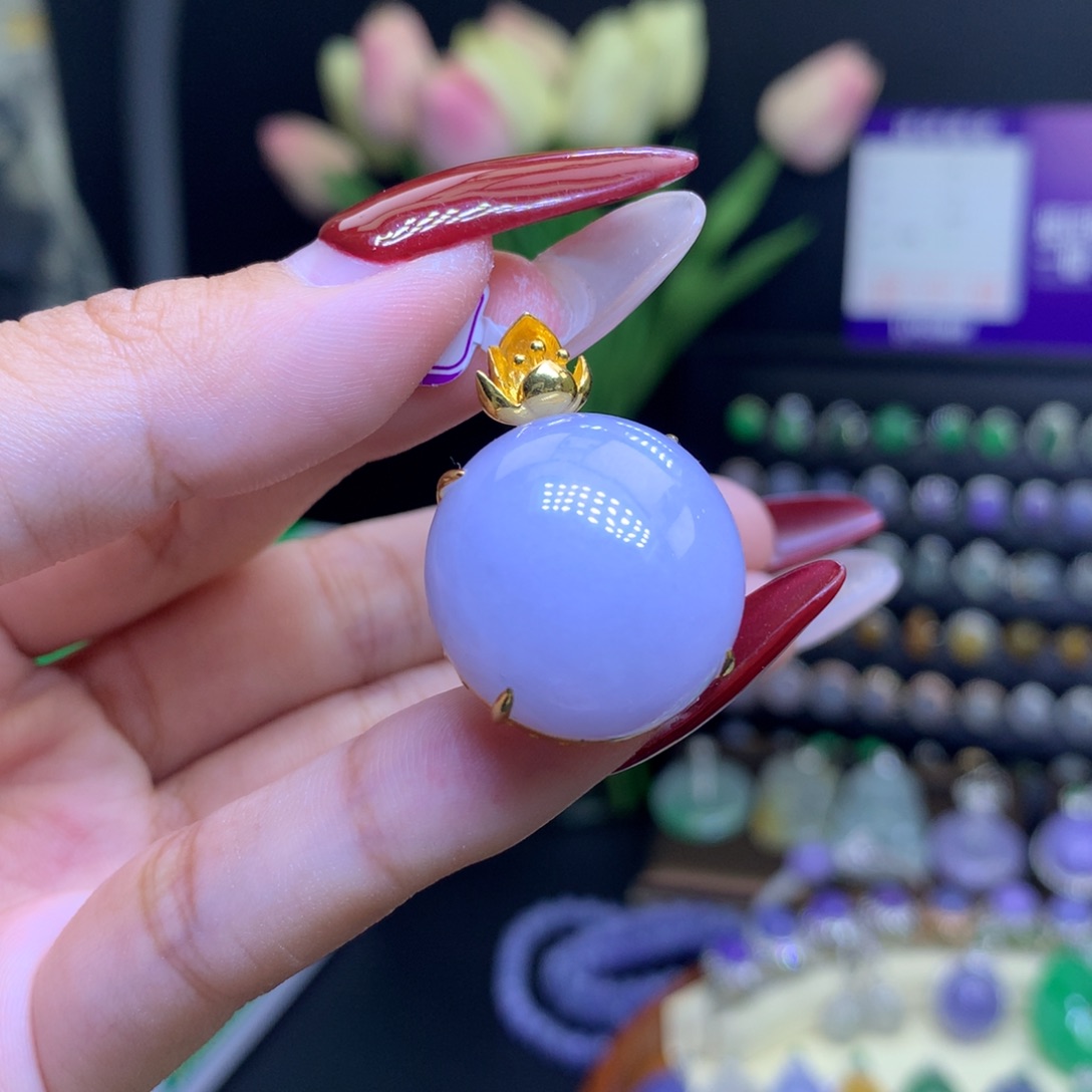 翡翠颈饰18K金镶嵌天然