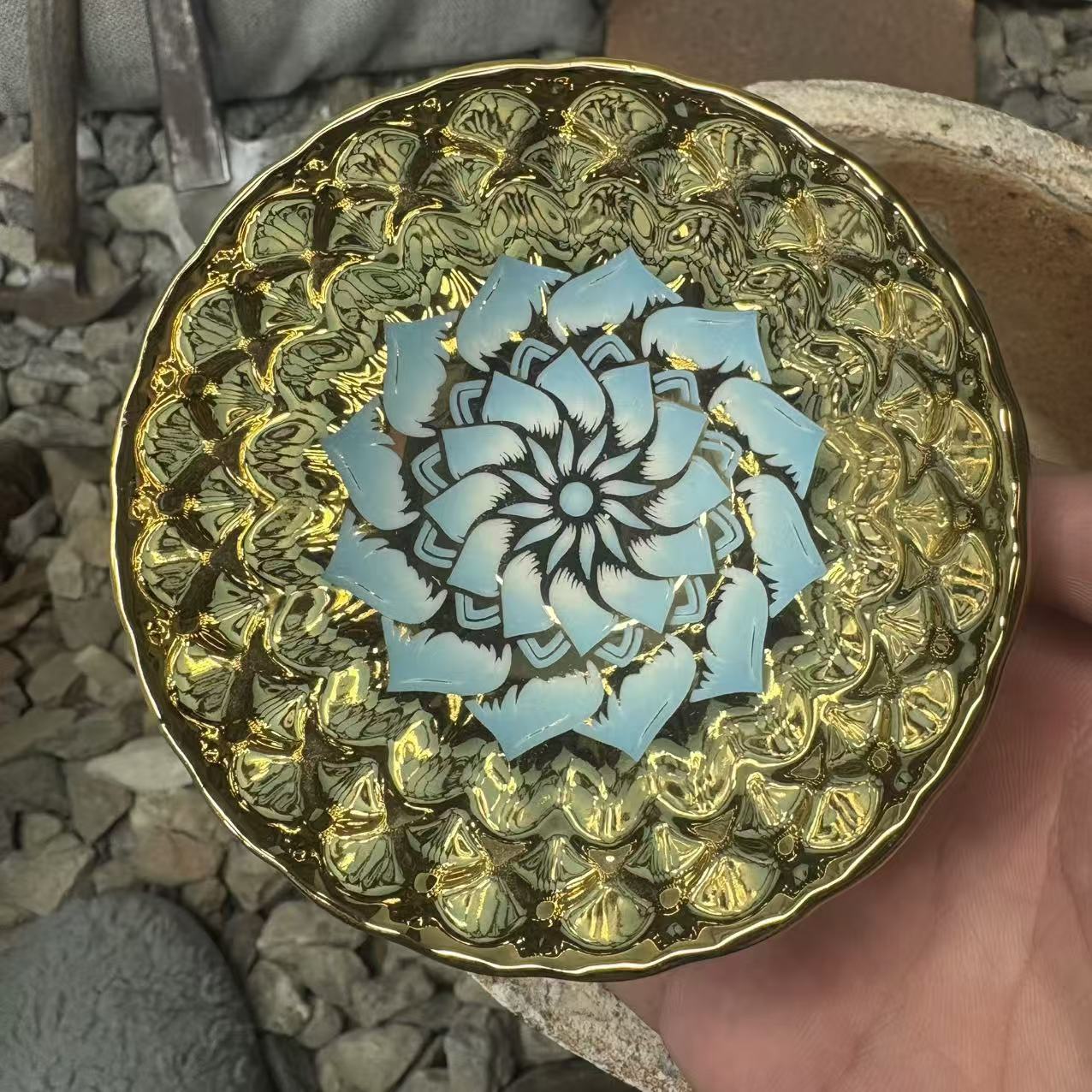 手工茶器 金玉满堂 蓝色妖姬 裸杯