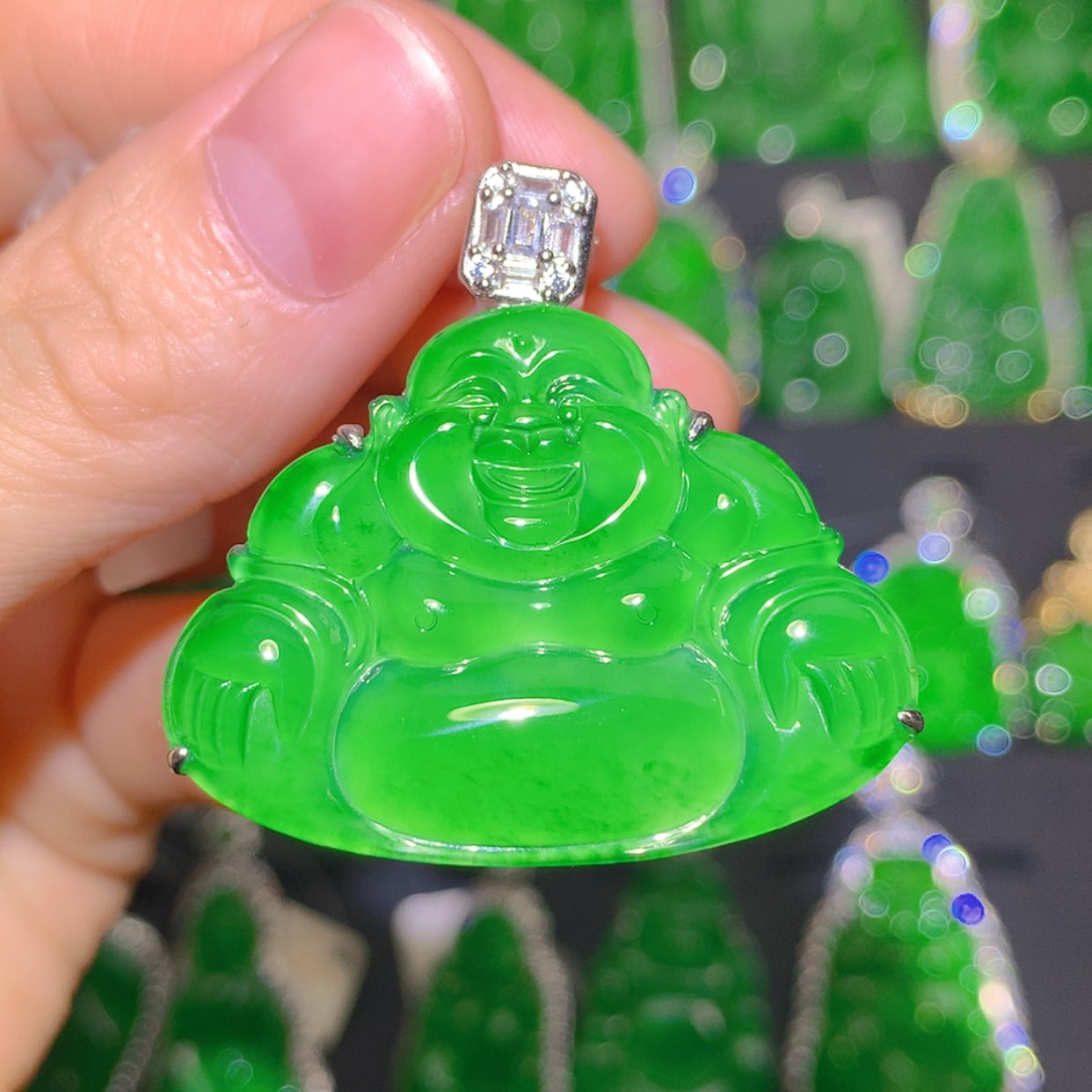【闪购商品】翡翠银S925镶嵌吊坠(不含链)