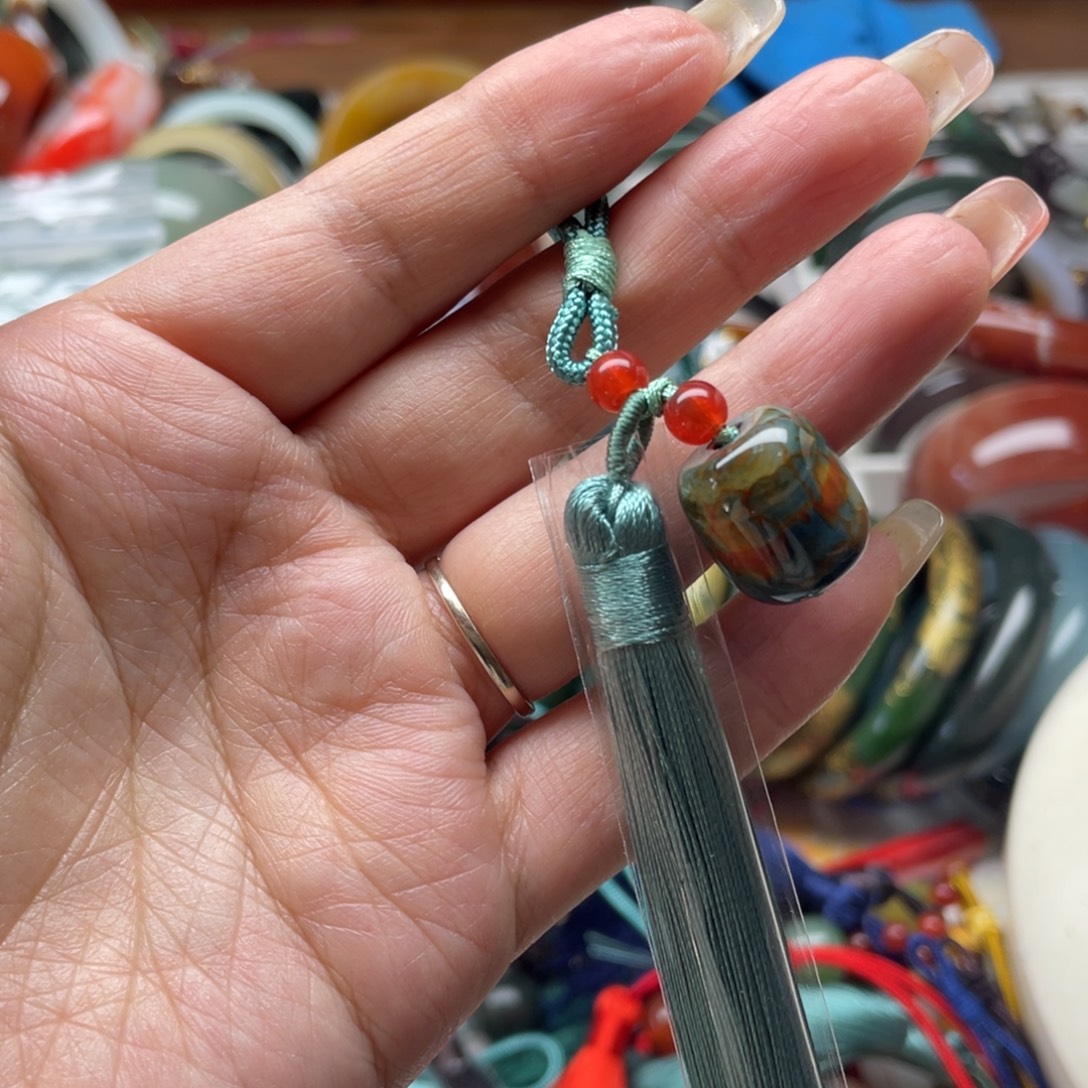 文***竹玛瑙/玉髓未镶嵌颈饰