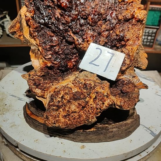 时***行松木27北沉香琥珀木天然造型山水摆件