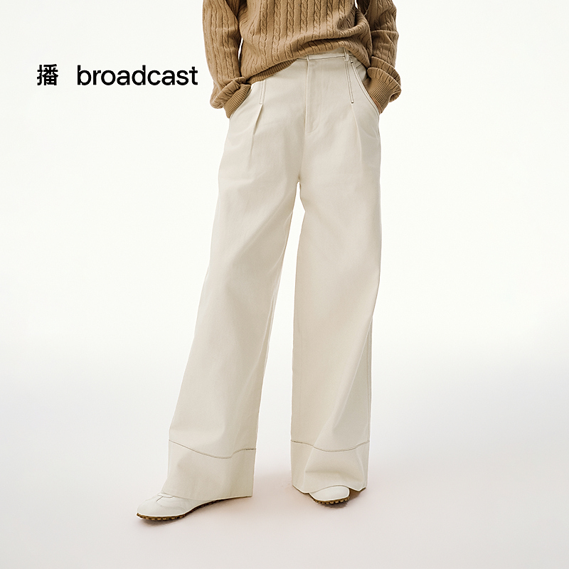 【达人专属】播秋冬新品设计师简约净面直筒牛仔休闲裤DDS4KD5172