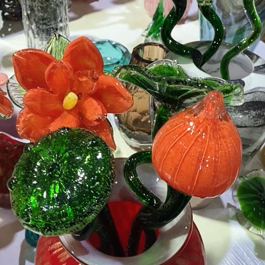 琉璃高度45厘米4支琉璃夜光荷花