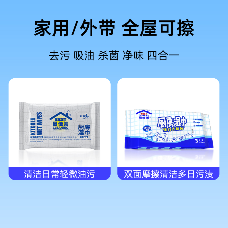 厨房湿巾便携装小包试用带饭族户外聚餐洗碗擦桌子清洁衣服污渍