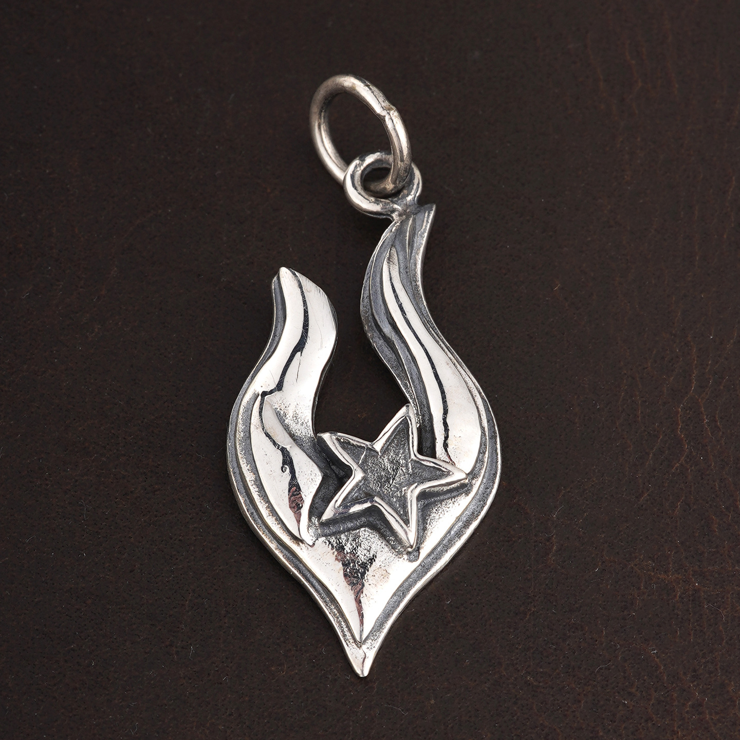 吊坠925银 925银手工复古菱形星光吊坠