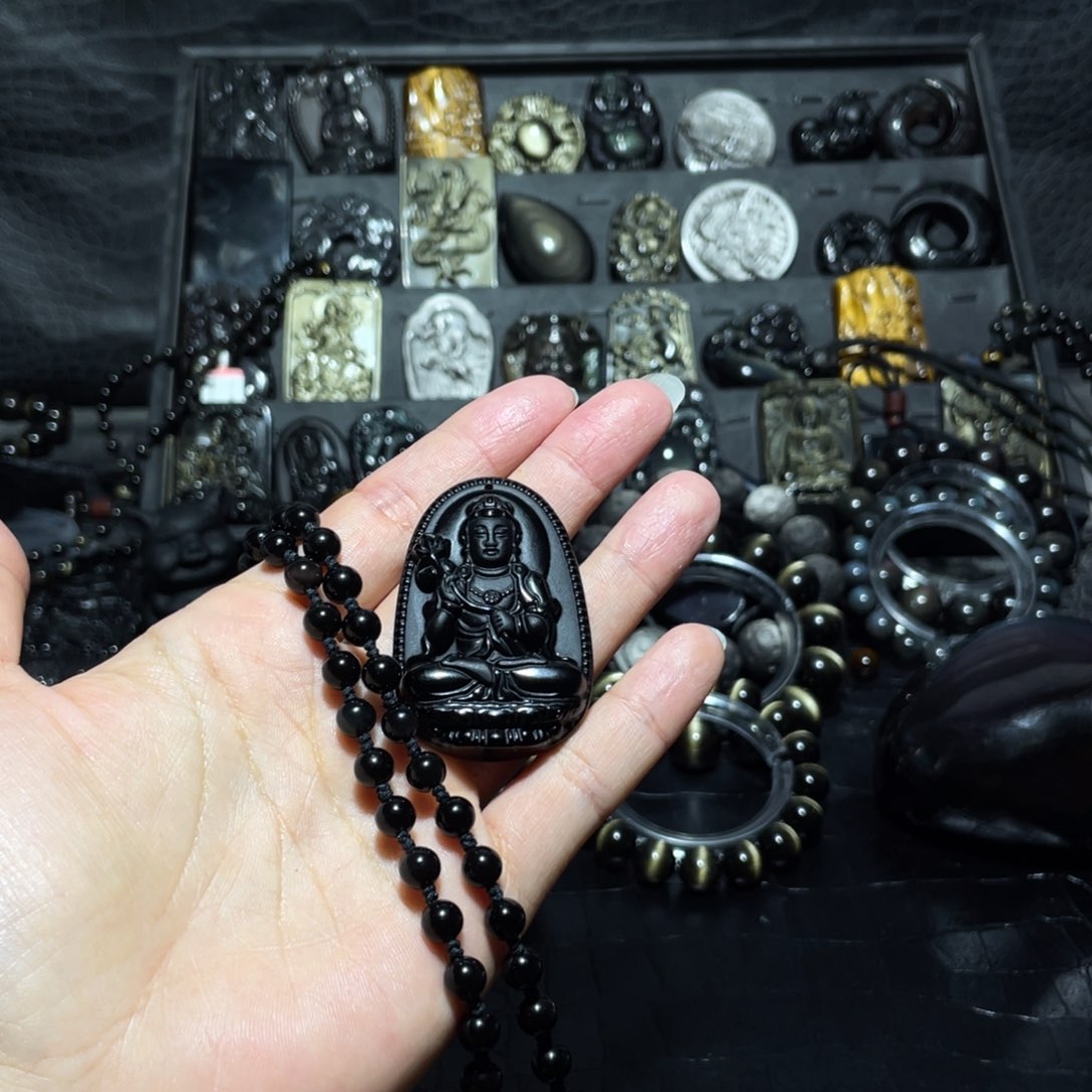 黑曜岩珠宝奇石未镶嵌锦*