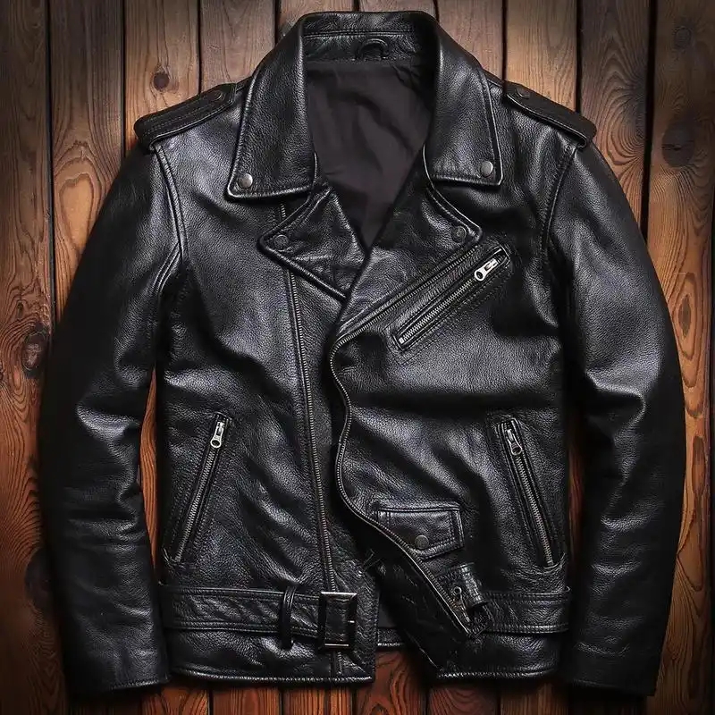 春秋款男士皮衣真皮(直播间机车抠号)为准默认微瑕，保真不保新