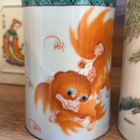 手绘茶杯盖碗壶承陶瓷