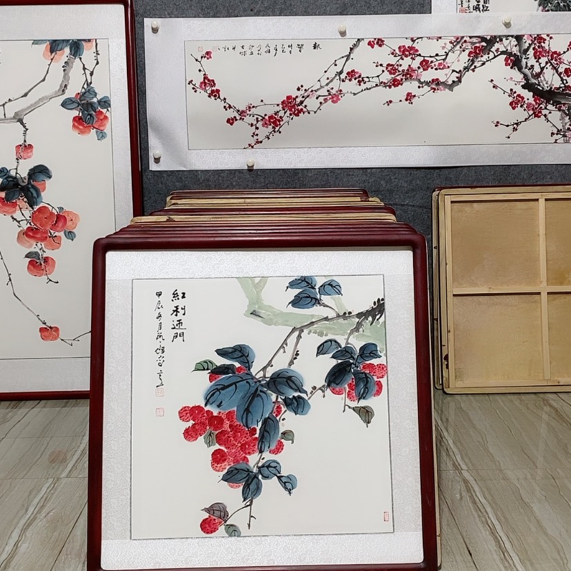 【闪购商品】国画书画作品带框65×65厘米