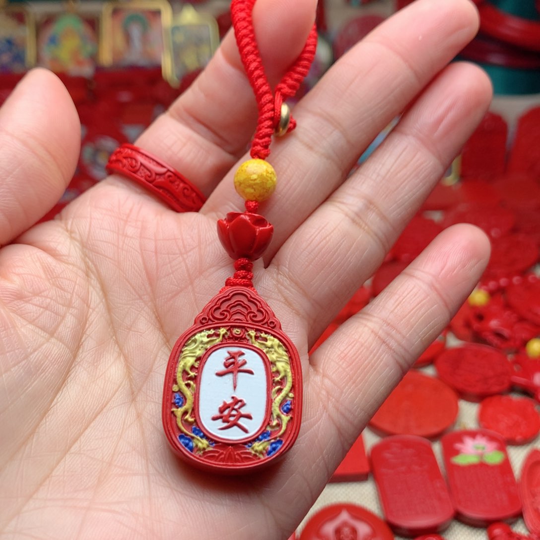 天然辰砂工艺品朱砂钥匙扣